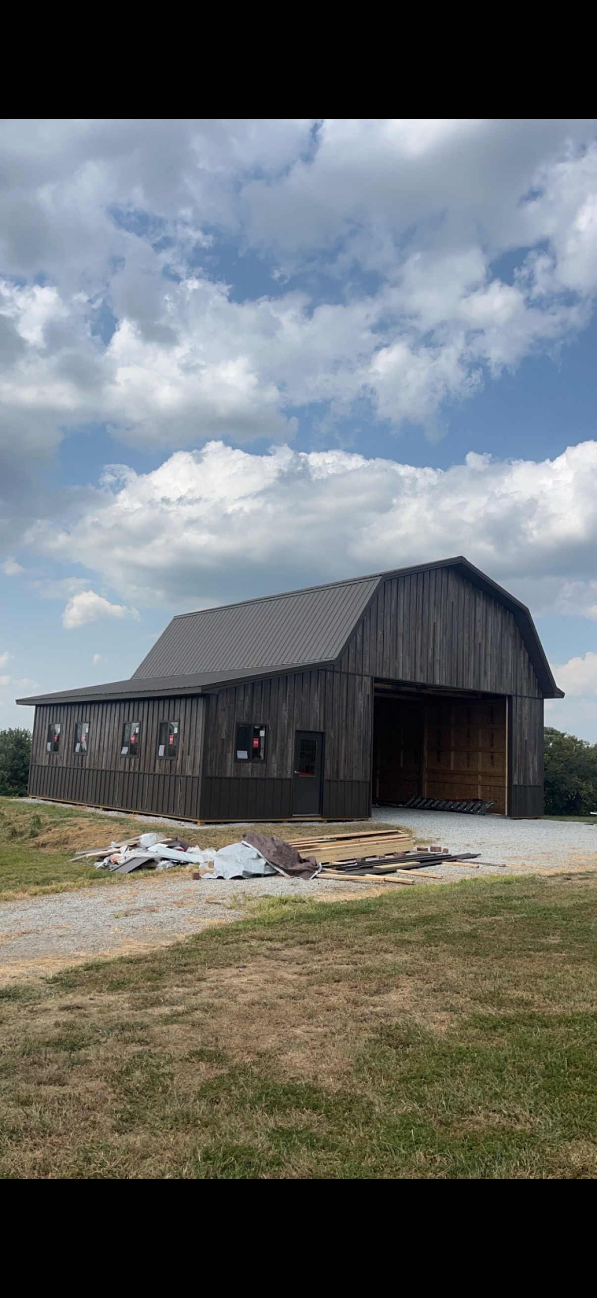 Dark finished barn project